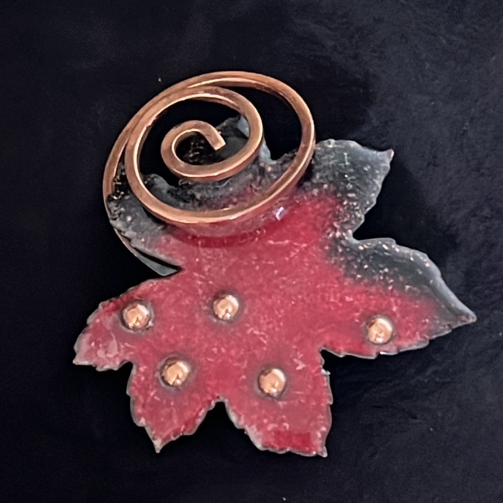 Signed Matisse Renoir brooch vintage copper
